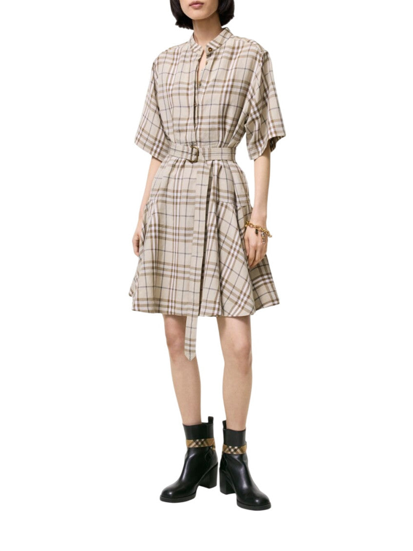Beige Checks Mini Dress 3