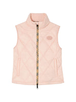 Pink Quilted Mandarin Collar Jacket 1
