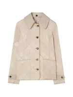 Beige Quilted Shirt Collar Jacket 1