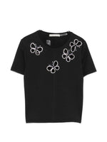 Black Embellished Round Neck T-Shirt 1