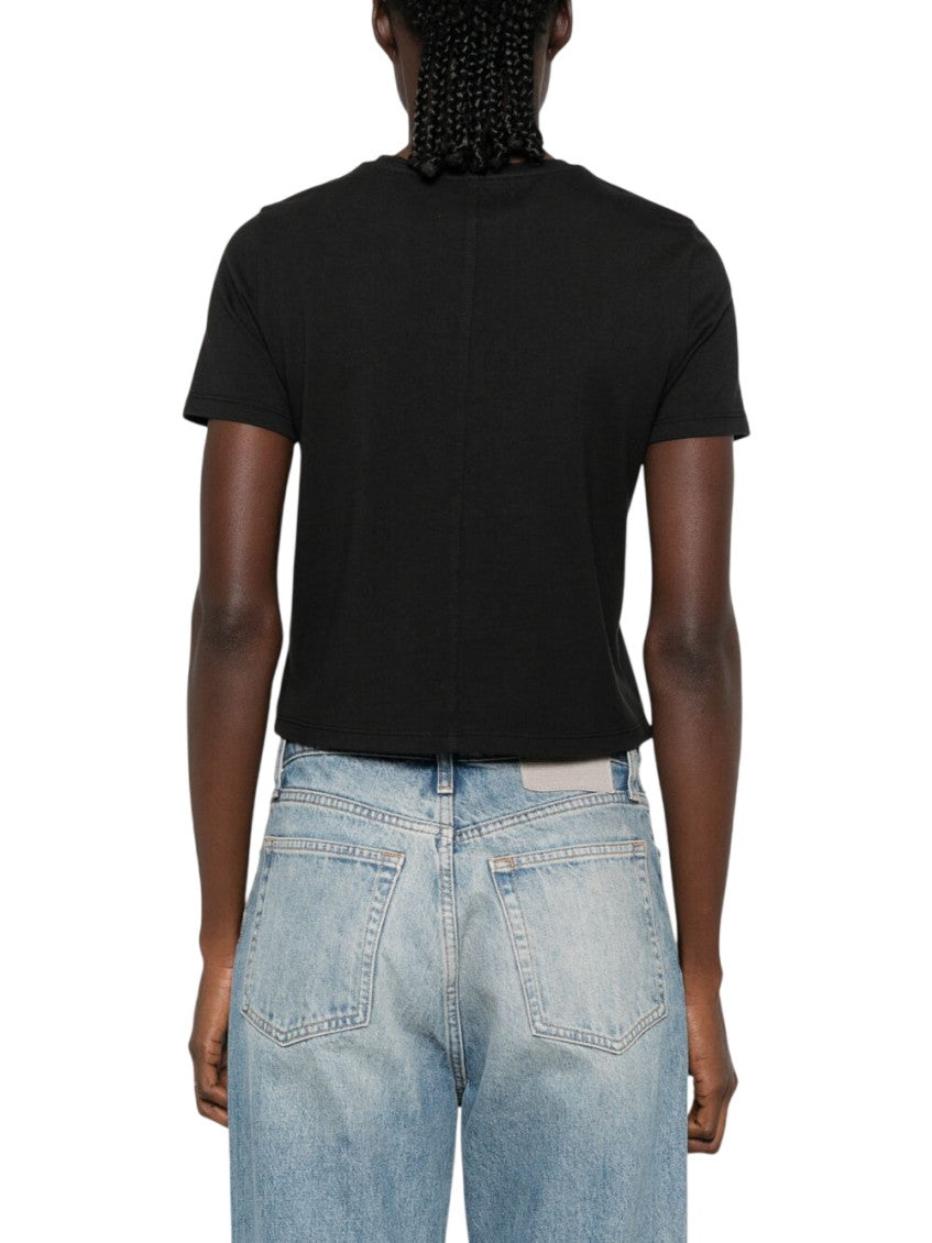 Black Embellished Round Neck T-Shirt 2