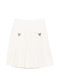 Ivory Pleated Above Knee Skirt 1