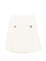 Ivory Pleated Above Knee Skirt 1