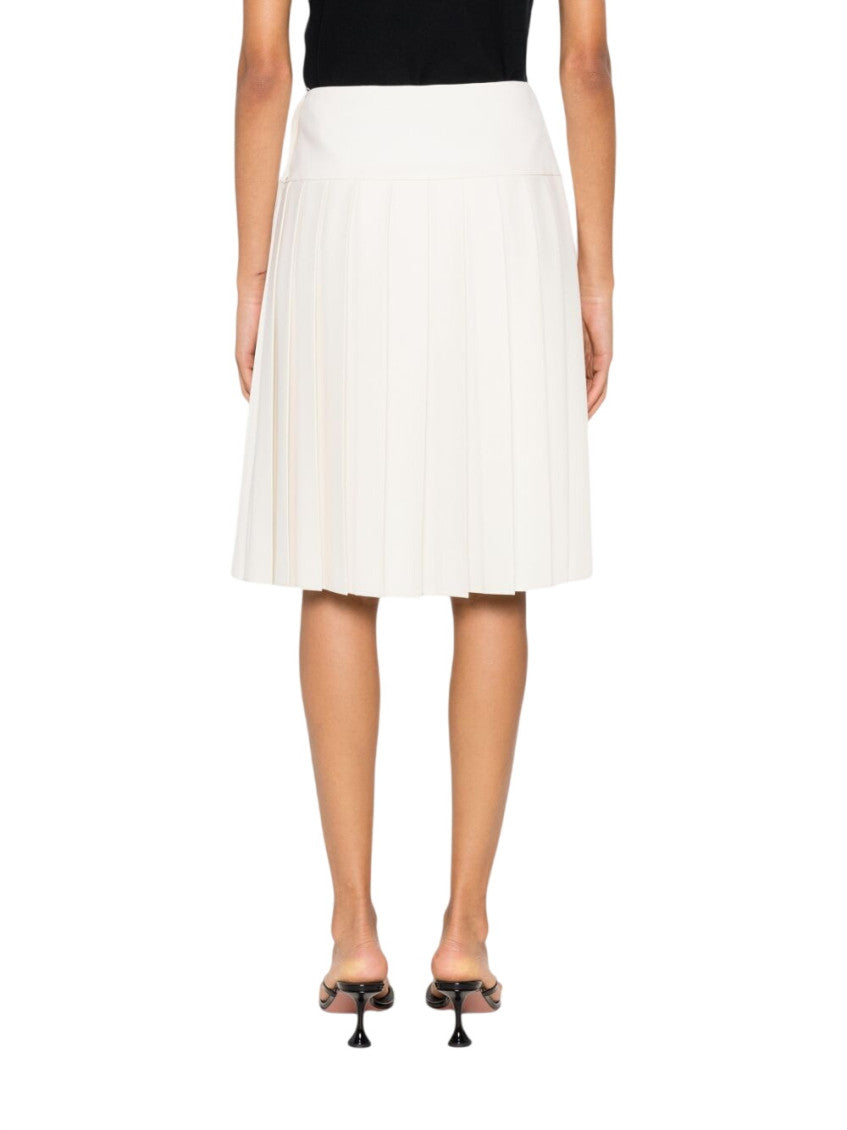Ivory Pleated Above Knee Skirt 3