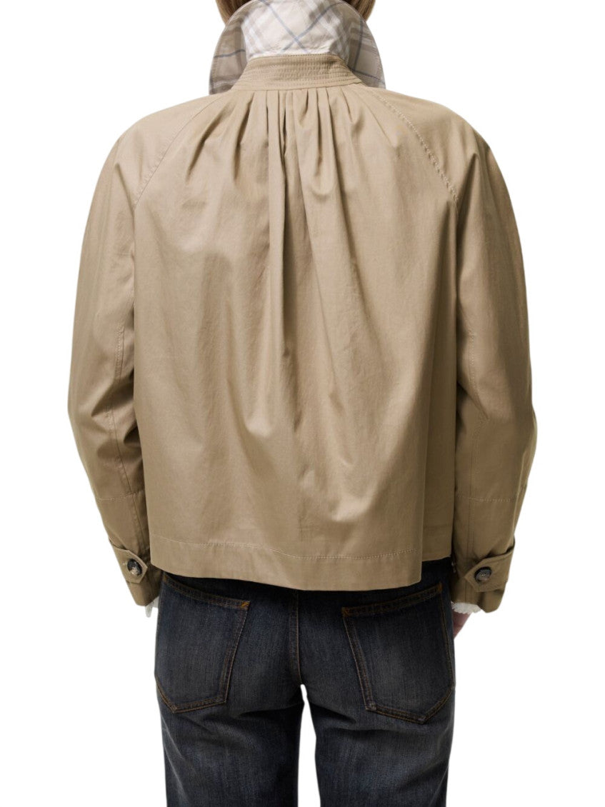 Beige Solid Shirt Collar Blazer 2