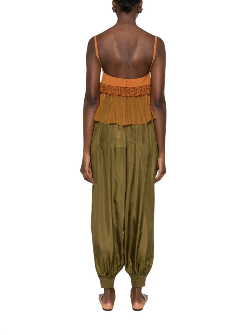Brown Lace Sweet Heart Neck Top 3