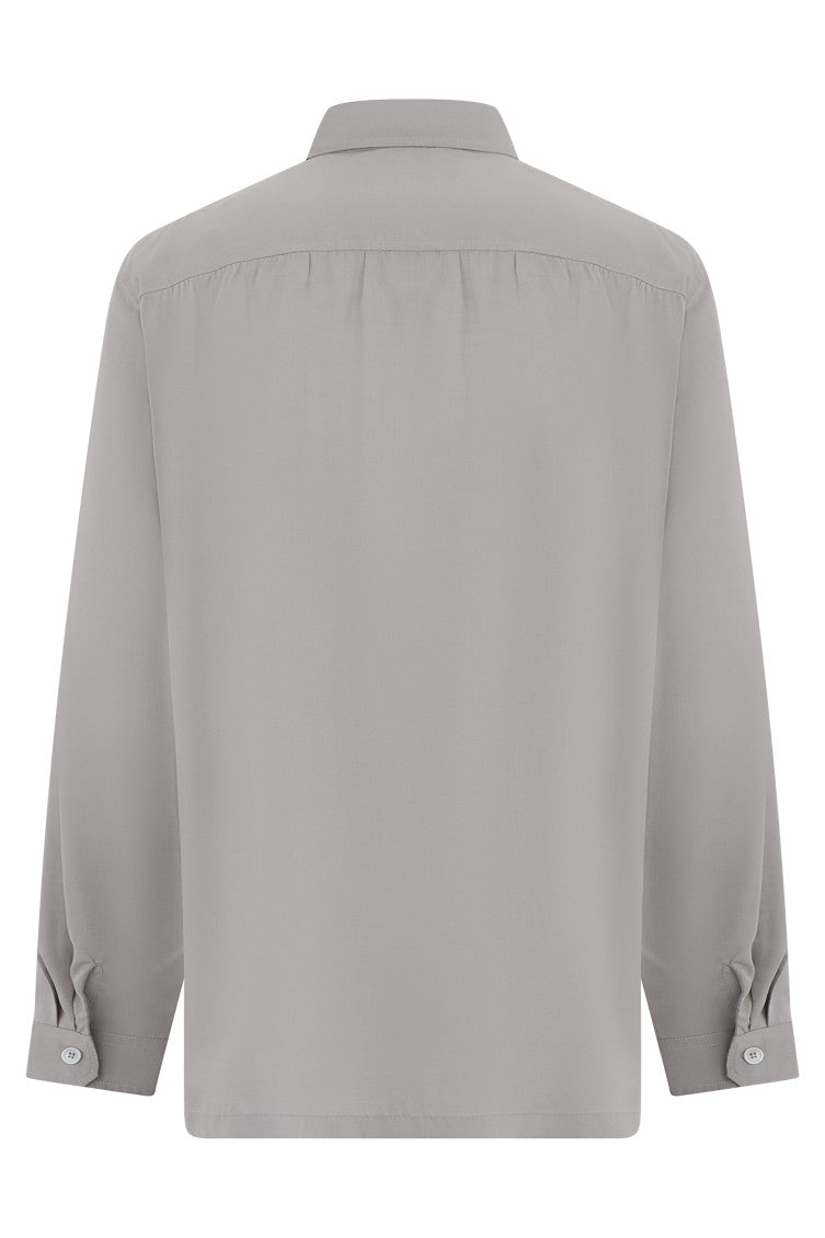 Grey Relaxed Solid Shirt 2