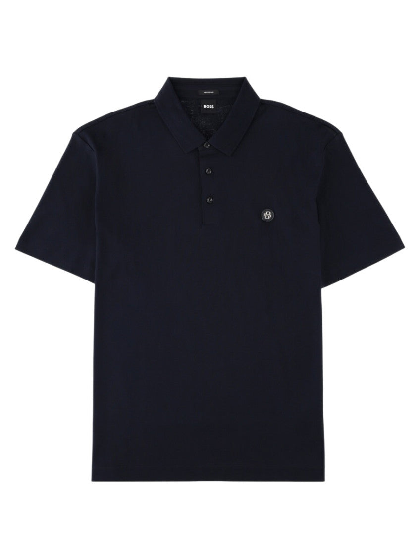 Dark Navy Logo Shirt Collar Polo 1