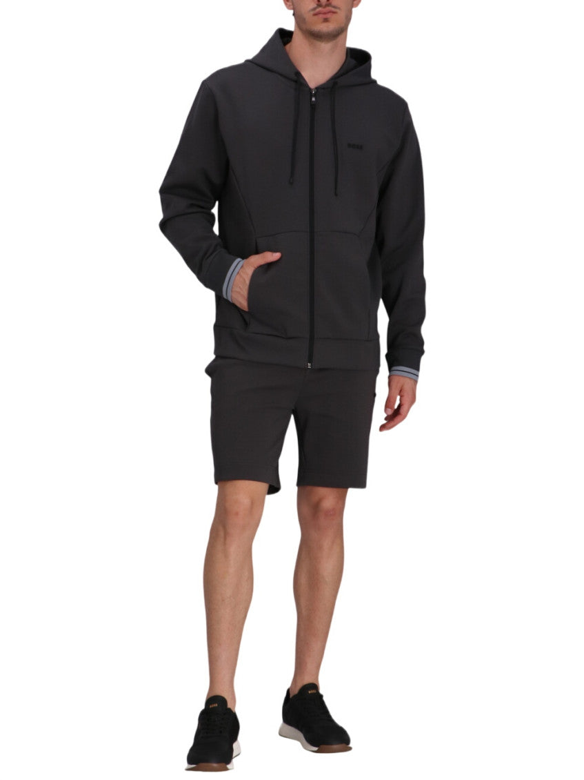 Dark Grey Logo Zip Up Hoodie 3