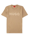 Beige Crew Neck Logo T-Shirt 1