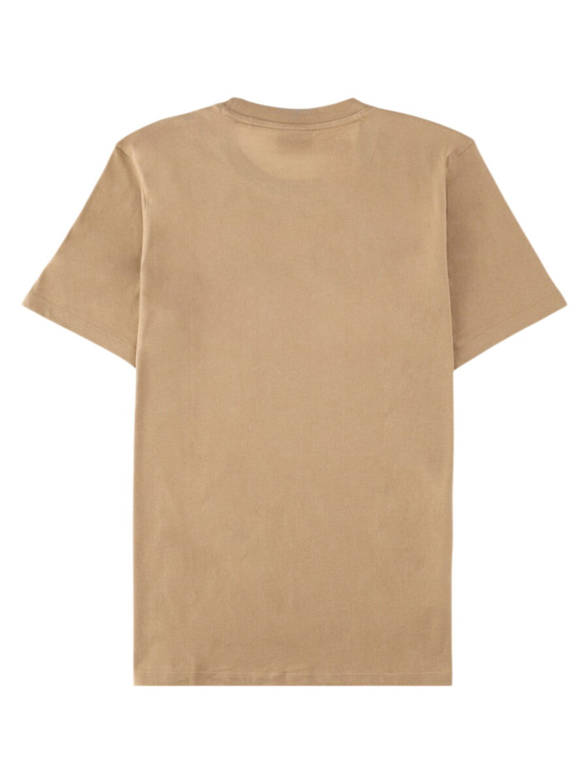 Beige Crew Neck Logo T-Shirt 2