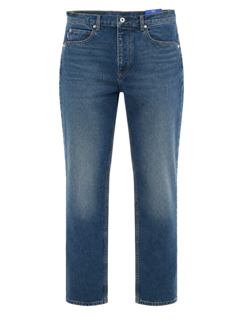 Blue Straight Mid Rise Jeans 1