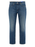 Blue Straight Mid Rise Jeans 1