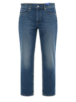 Blue Straight Mid Rise Jeans 1