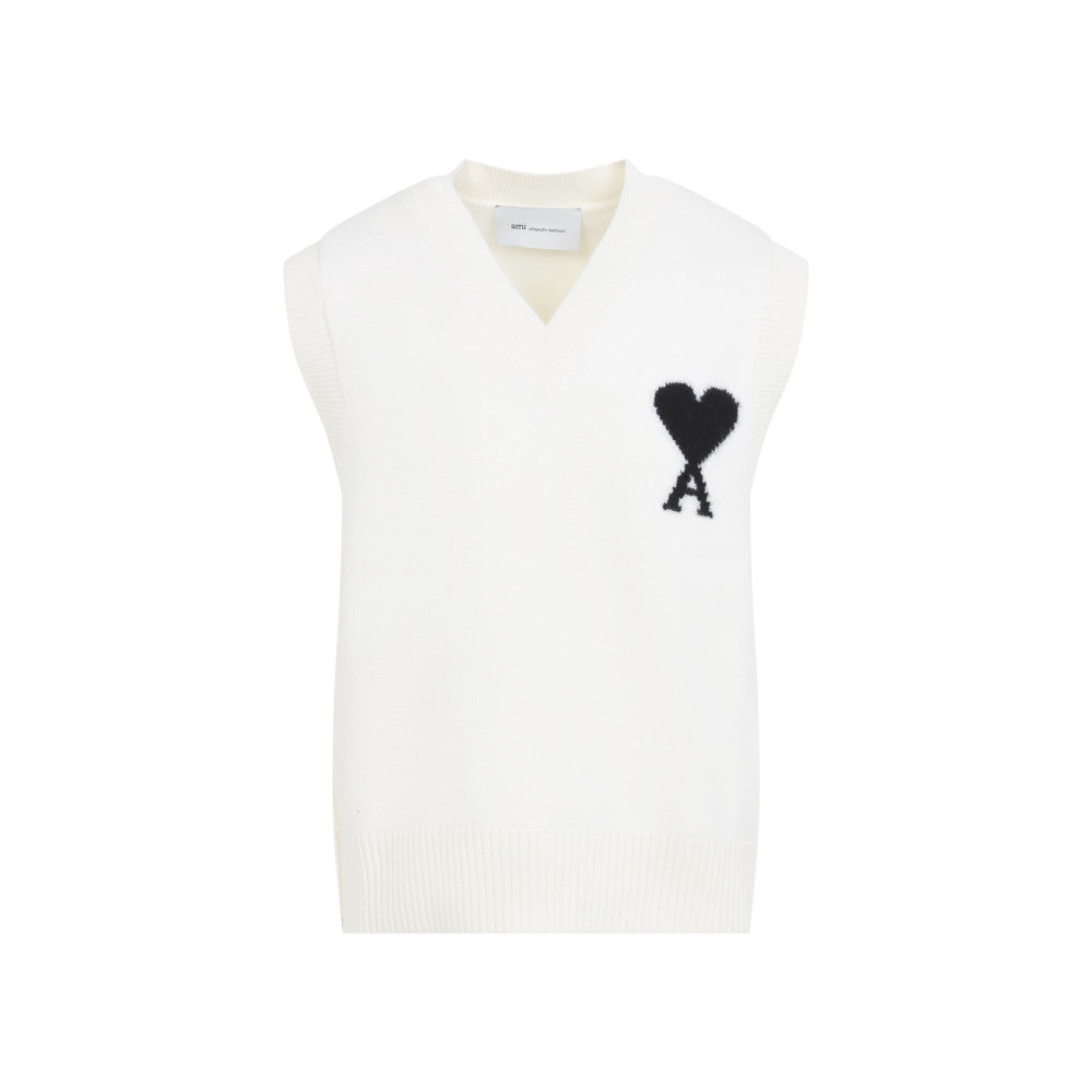 Off White Sleeveless Sweater 1