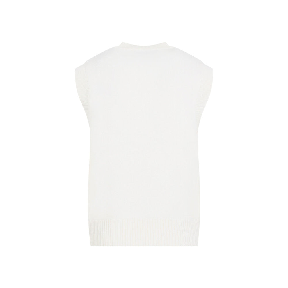 Off White Sleeveless Sweater 2