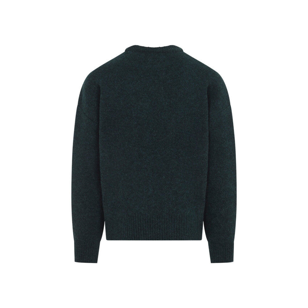Bottle Green Crew Neck Sweater 2