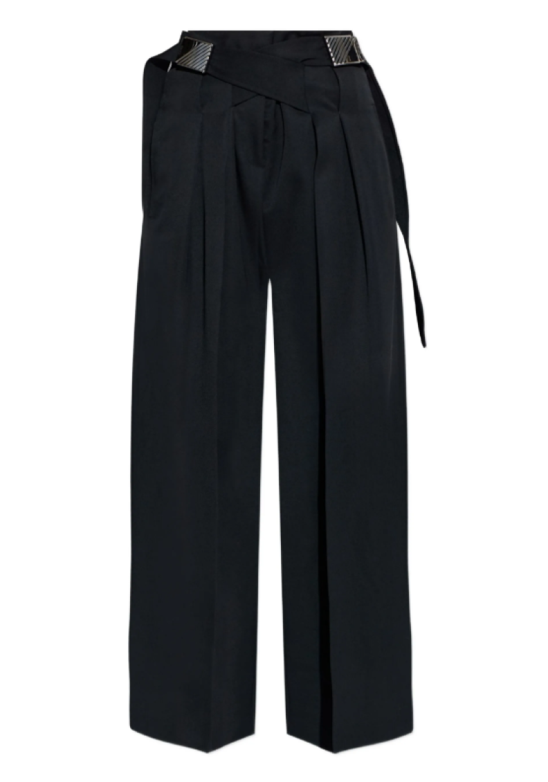 Black Tailored Pleated Pants 1