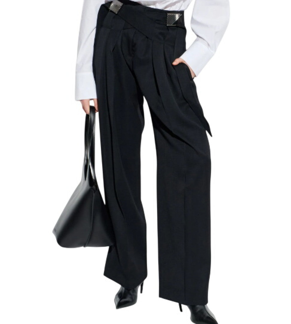 Black Tailored Pleated Pants 3