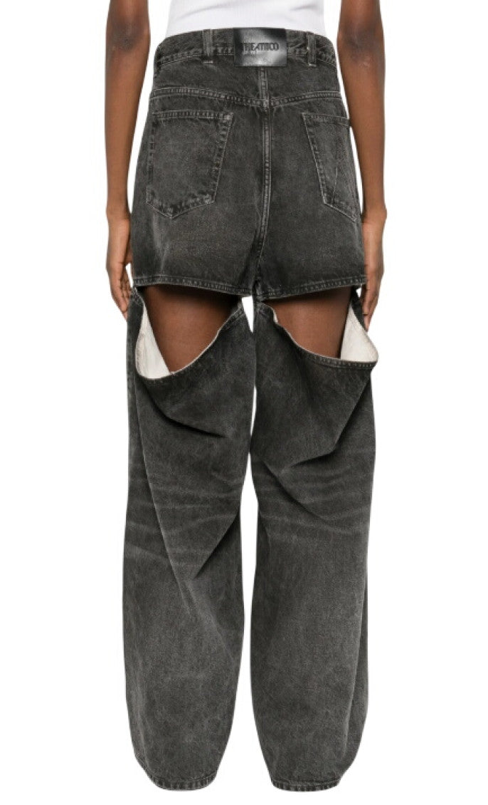 Black Loose Flat Front Pants 2