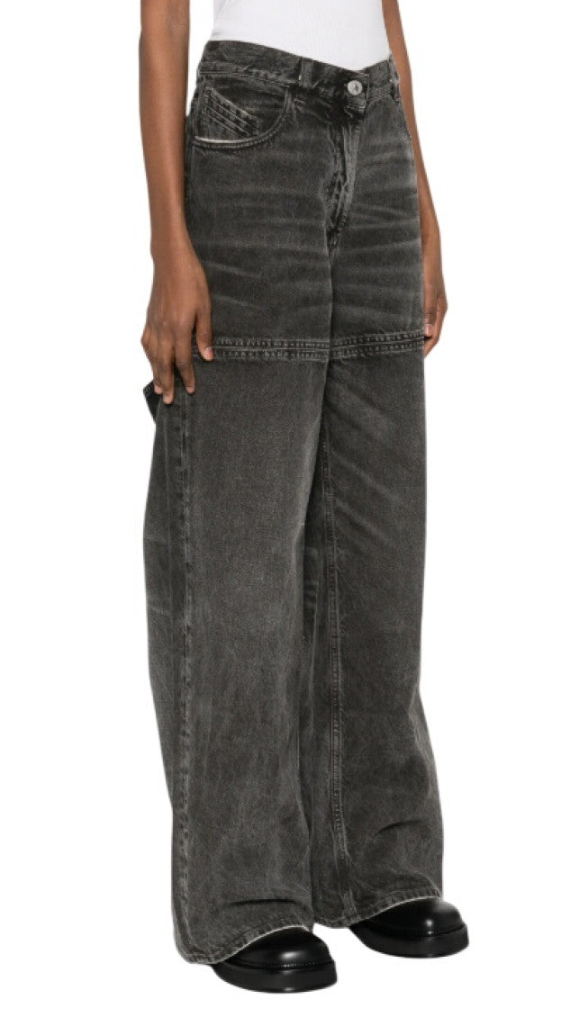 Black Loose Flat Front Pants 3