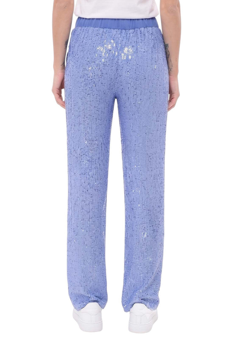 Purple Straight Drawstring Trousers 2