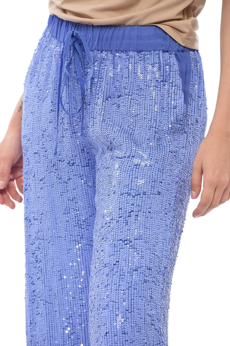 Purple Straight Drawstring Trousers 3