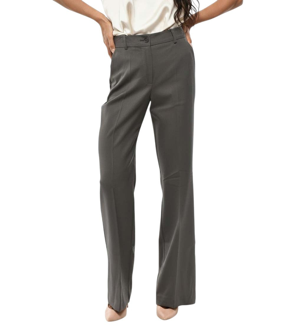 Green Tailored Flat Front Pants 1