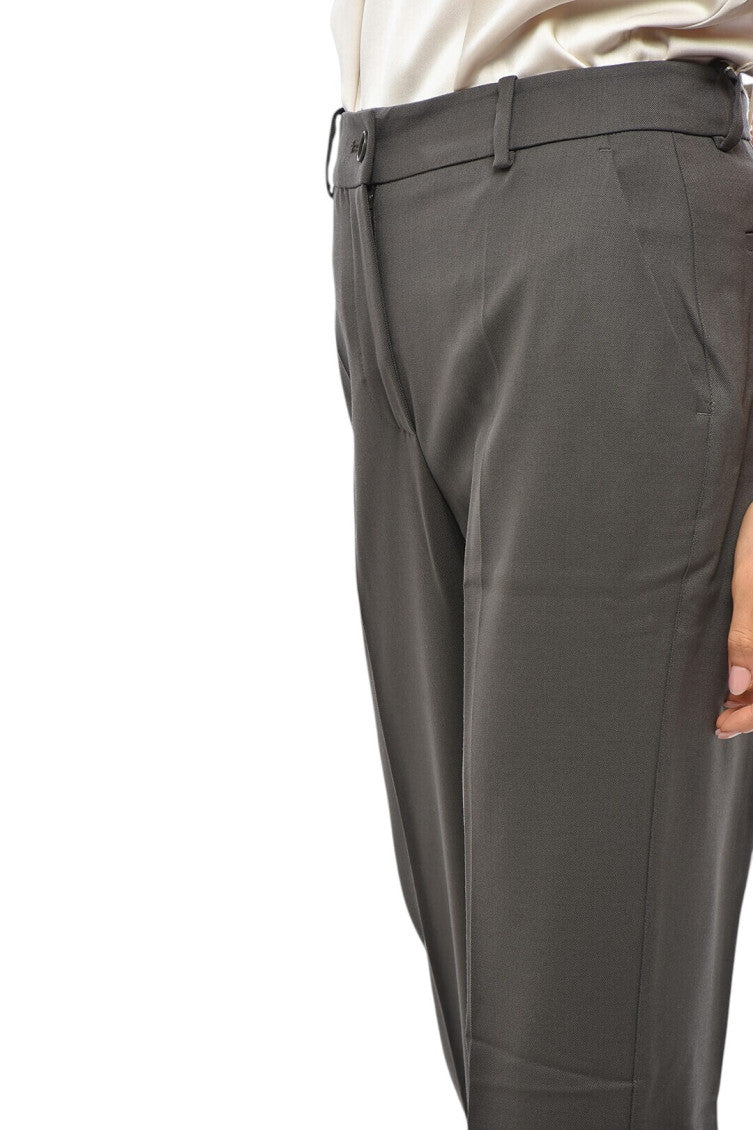 Green Tailored Flat Front Pants 3