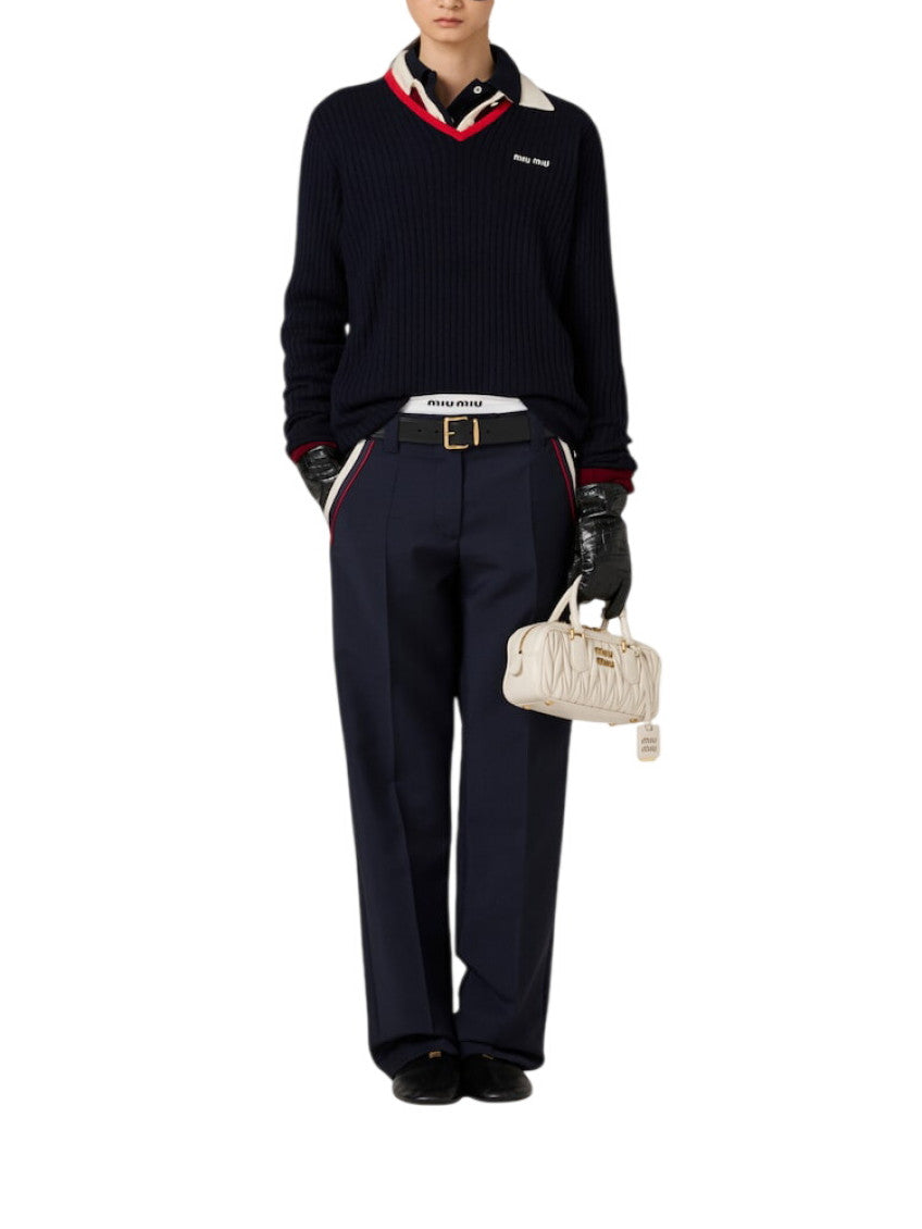 Navy Blue Straight Fit Pants 2