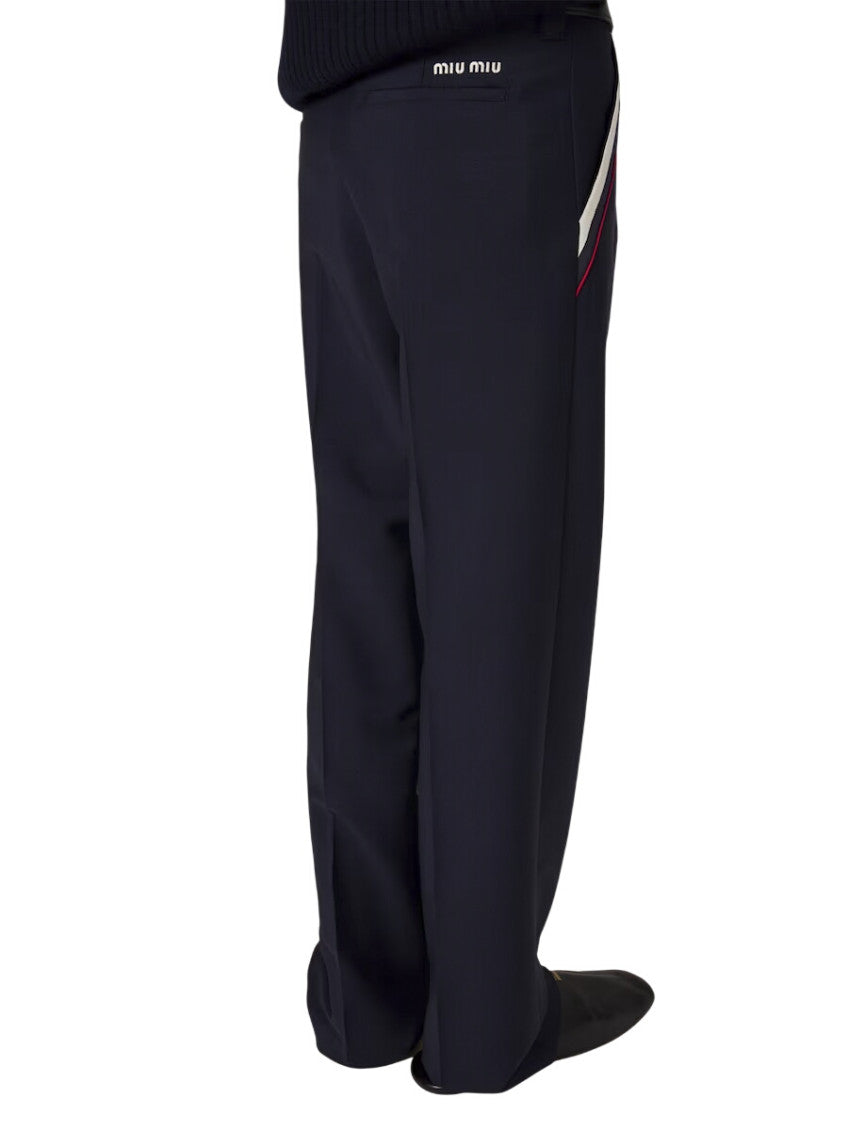 Navy Blue Straight Fit Pants 3