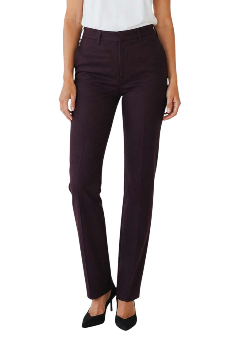 Purple Slim Flat Front Pants 1