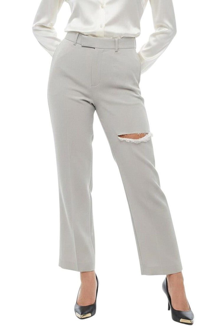 Grey Straight Fit Pants 1