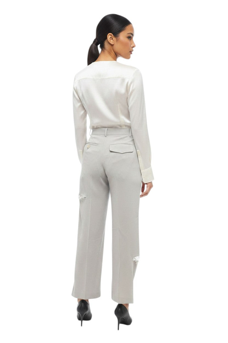 Grey Straight Fit Pants 2