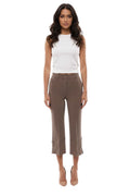 Beige Slim Flat Front Pants 1