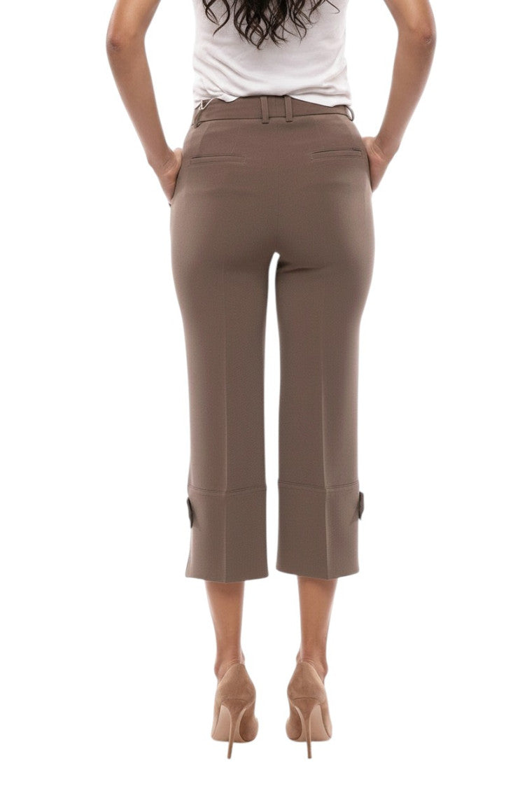 Beige Slim Flat Front Pants 2