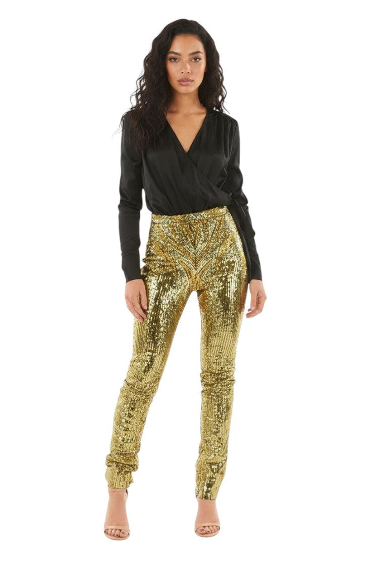 Gold Skinny Fit Pants 1