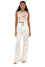 White Tailored Pleated Pants 1