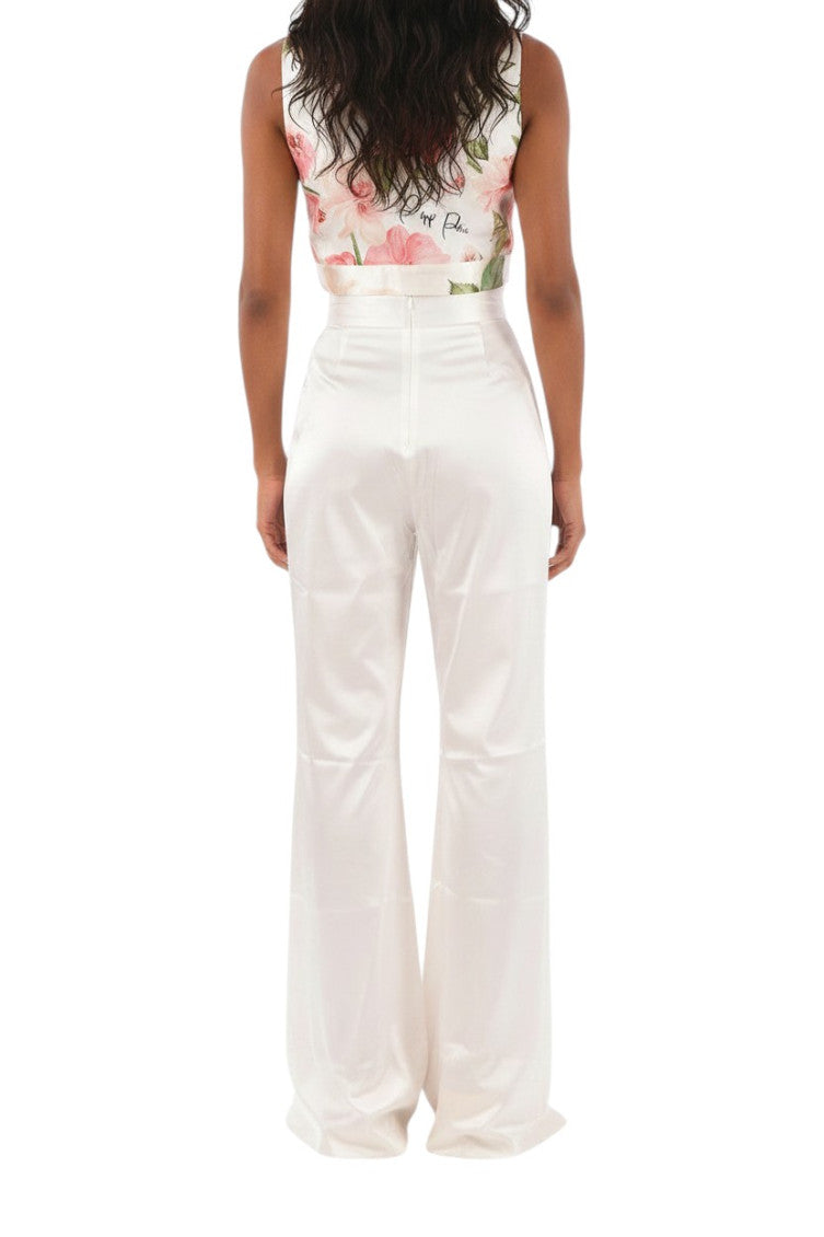 White Tailored Pleated Pants 2