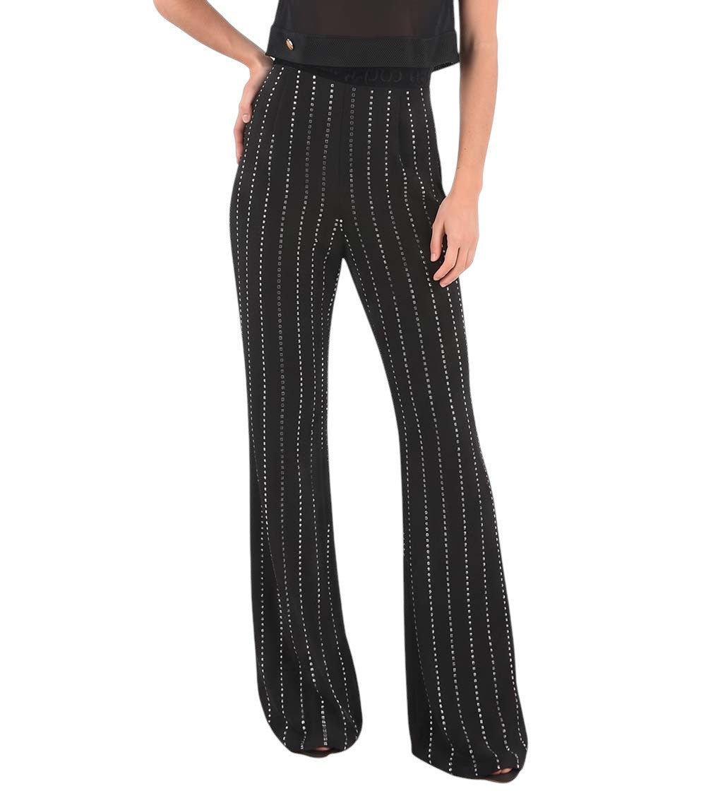 Black Flared Pleated Pants 1