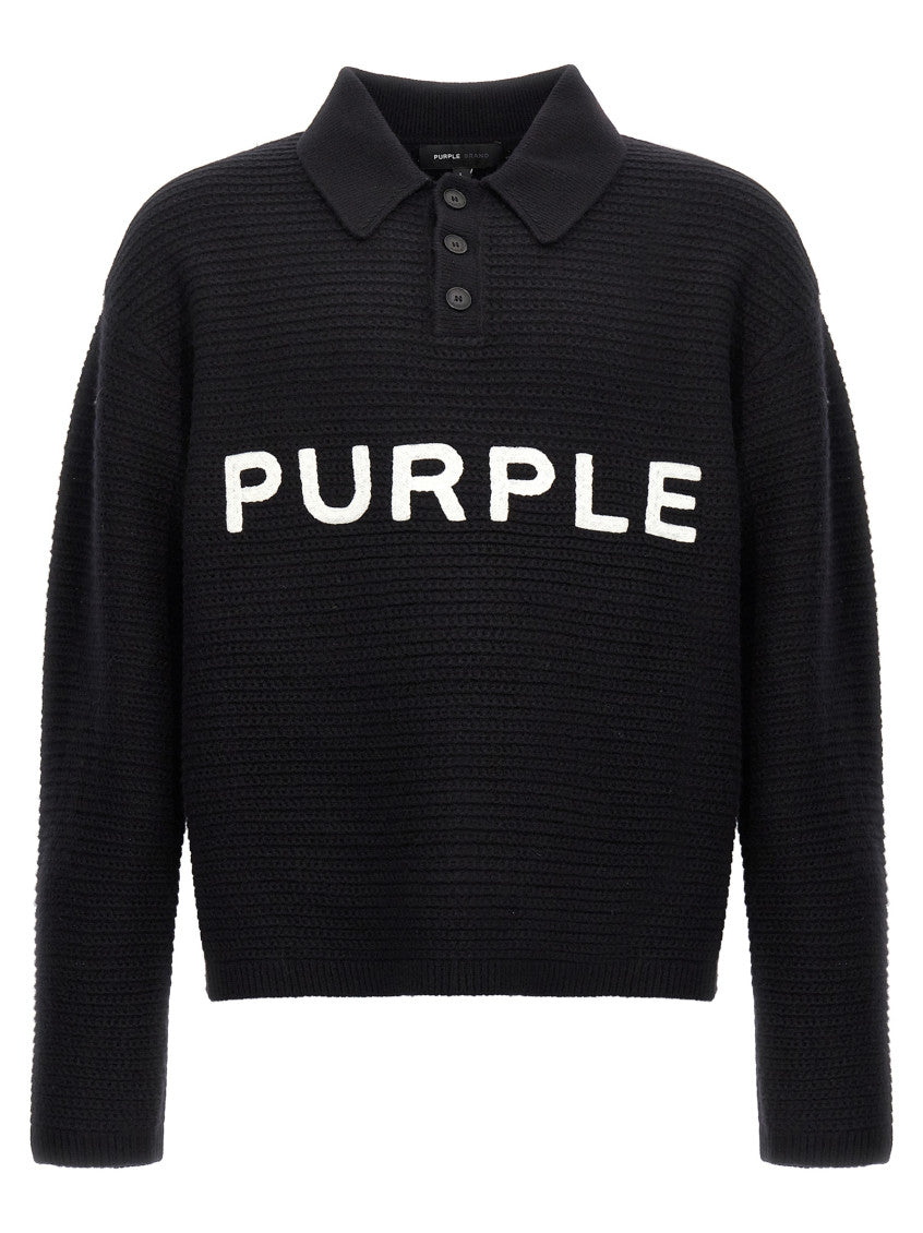 Black Logo Embroidery Sweater 1