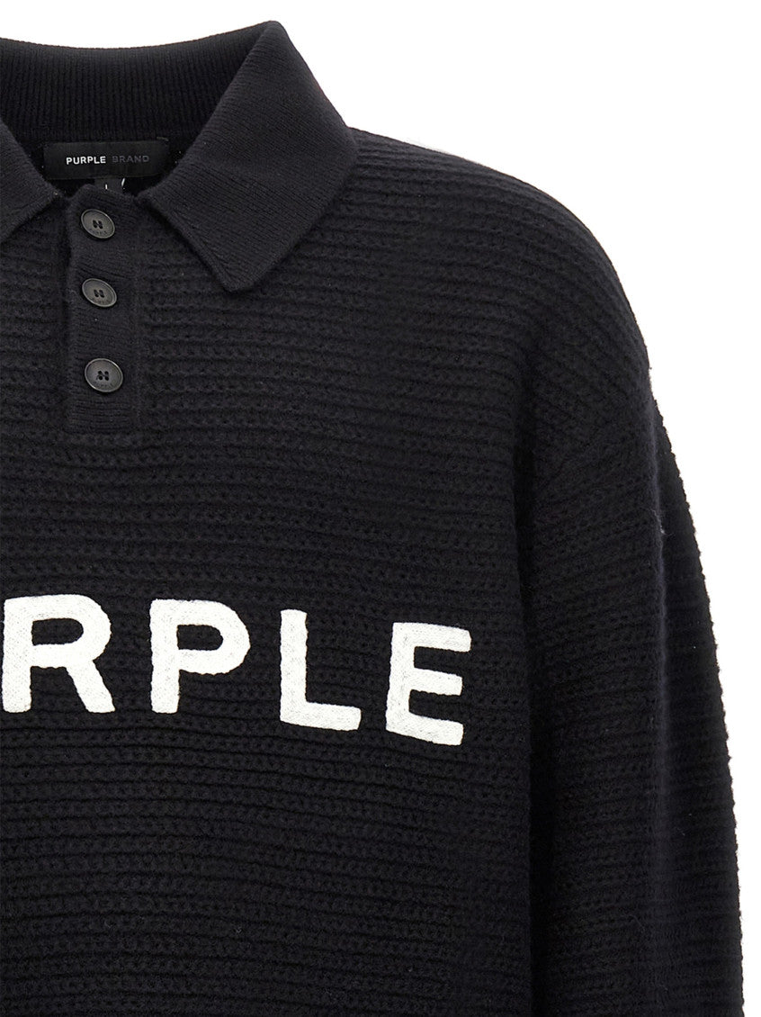 Black Logo Embroidery Sweater 3