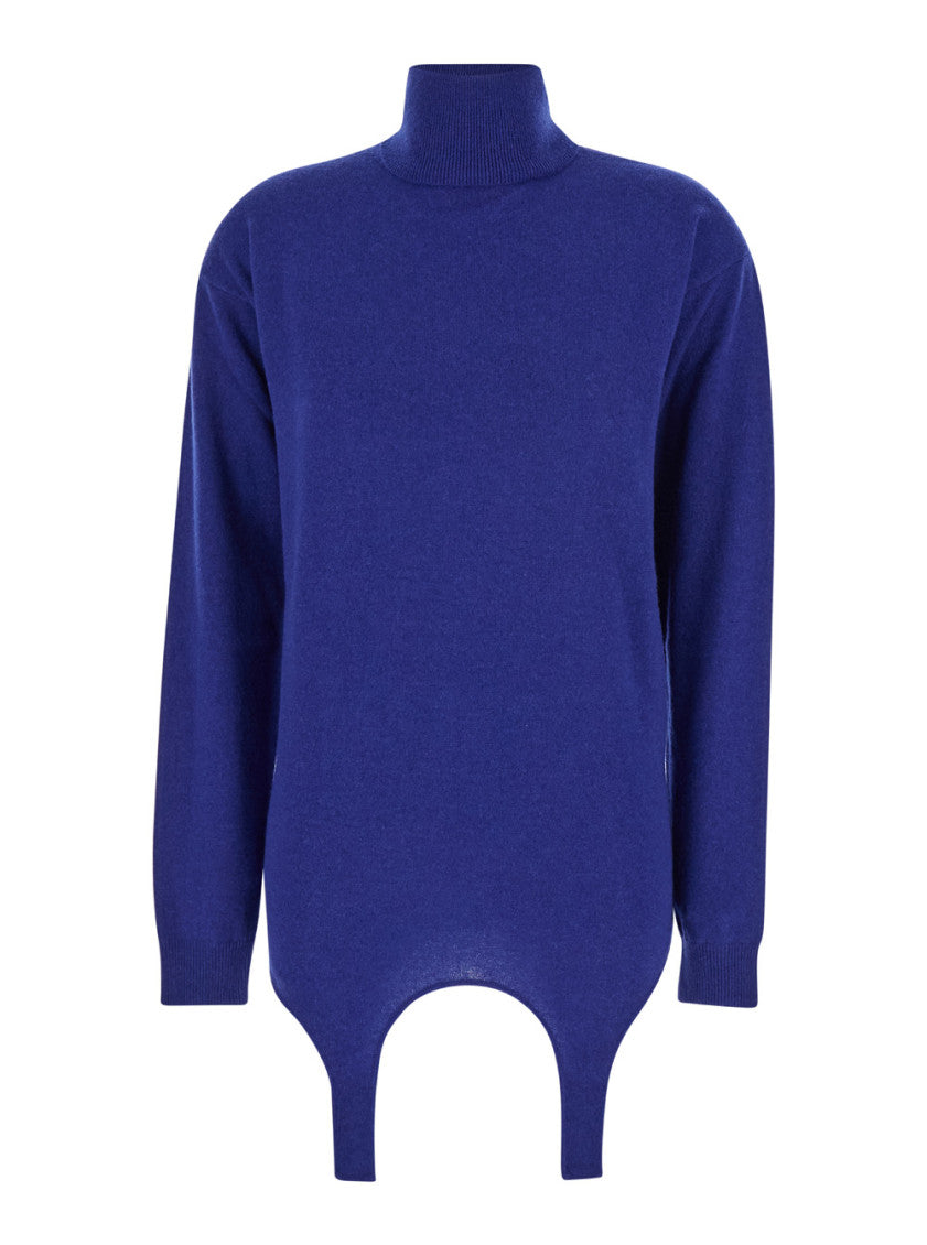 Blue Garter Turtleneck Sweater 1