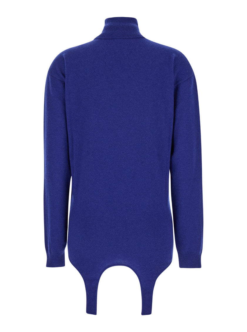 Blue Garter Turtleneck Sweater 2