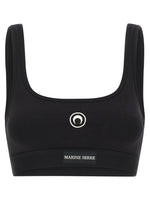 Black 'Moon Logo Stretched Jersey Sport' top 1