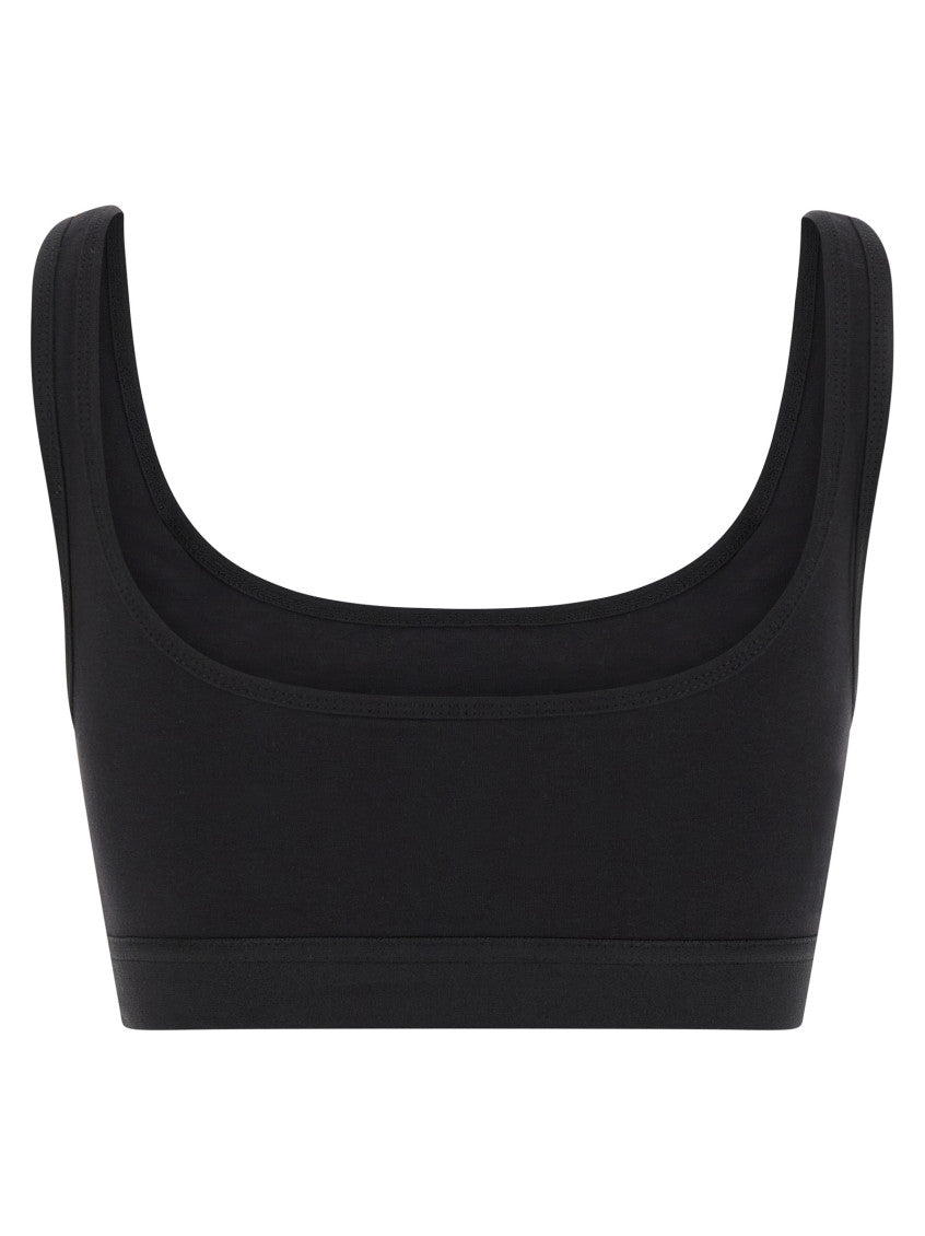 Black 'Moon Logo Stretched Jersey Sport' top 2