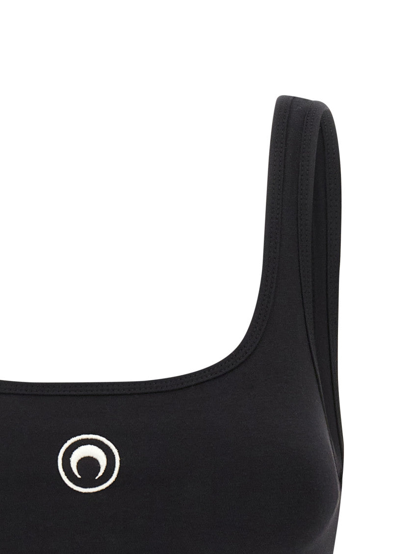 Black 'Moon Logo Stretched Jersey Sport' top 3