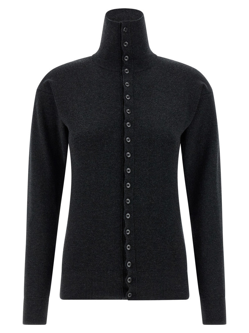 Grey 'Buttoned Fitted' cardigan 1