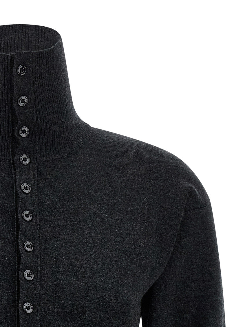 Grey 'Buttoned Fitted' cardigan 3