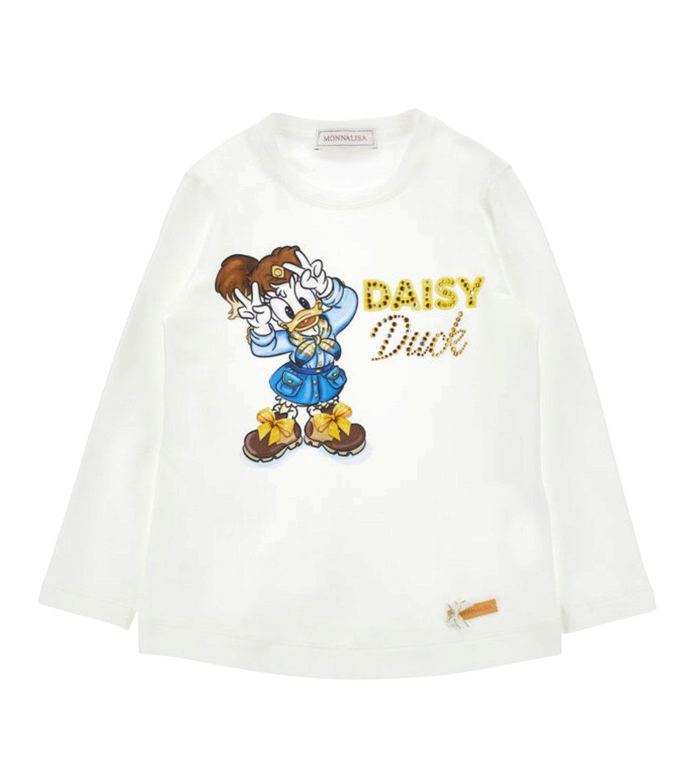 Girls White Graphic T-Shirt 1